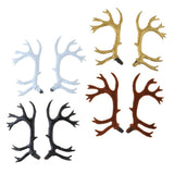 Maxbell Simulation Deer Horns Antlers Costume Accessory for DIY Hair Headband White