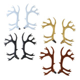Maxbell Simulation Deer Horns Antlers Costume Accessory for DIY Hair Headband White