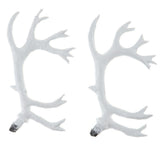 Maxbell Simulation Deer Horns Antlers Costume Accessory for DIY Hair Headband White