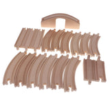 Maxbell Wooden Trains Track Toy Compatible Railway Set Gift 16pcs Overpass Track