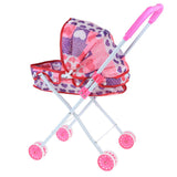 Max Mini Foldable Baby Push Cart Pushchair Stroller Pretend Play Toys Heart