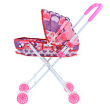 Max Mini Foldable Baby Push Cart Pushchair Stroller Pretend Play Toys Heart