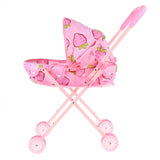 Max Mini Foldable Baby Push Cart Pushchair Stroller Pretend Play Toys Strawberry