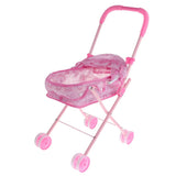 Max Mini Foldable Baby Push Cart Pushchair Stroller Pretend Play Toys Pink