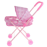 Max Mini Foldable Baby Push Cart Pushchair Stroller Pretend Play Toys Pink