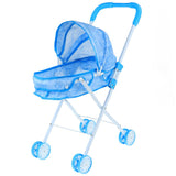 Max Mini Foldable Baby Push Cart Pushchair Stroller Pretend Play Toys Blue