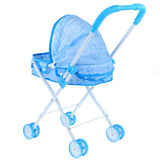 Max Mini Foldable Baby Push Cart Pushchair Stroller Pretend Play Toys Blue