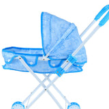 Max Mini Foldable Baby Push Cart Pushchair Stroller Pretend Play Toys Blue