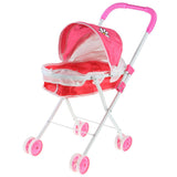 Max Mini Foldable Baby Push Cart Pushchair Stroller Pretend Play Toys Red