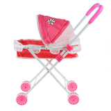 Max Mini Foldable Baby Push Cart Pushchair Stroller Pretend Play Toys Red