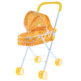 Max Mini Foldable Baby Push Cart Pushchair Stroller Pretend Play Toys Yellow