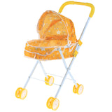 Max Mini Foldable Baby Push Cart Pushchair Stroller Pretend Play Toys Yellow