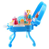 Max Kitchen Role Play Set Pretend Play Toy Kit for Kid with Portable Case Ice Cream Blue