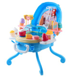 Max Kitchen Role Play Set Pretend Play Toy Kit for Kid with Portable Case Ice Cream Blue