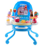 Max Kitchen Role Play Set Pretend Play Toy Kit for Kid with Portable Case Ice Cream Blue