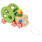 Maxbell Wooden Pull Toy Push and Pull Duck Pull Along Walking Toy for Baby Toddler