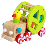 Maxbell Wooden Pull Toy Push and Pull Duck Pull Along Walking Toy for Baby Toddler