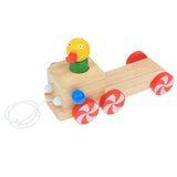 Maxbell Wooden Pull Toy Push and Pull Duck Pull Along Walking Toy for Baby Toddler