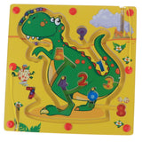 Maxbell Magnetic Maze Labyrinth Puzzles Wooden Board with Flying Chess Dinosaur