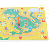 Maxbell Magnetic Maze Labyrinth Puzzles Wooden Board with Flying Chess Dinosaur