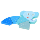 Maxbell Cartoon Cognitive Wooden Jigsaw Puzzles Kids Baby Educational Toy Elephant