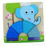 Maxbell Cartoon Cognitive Wooden Jigsaw Puzzles Kids Baby Educational Toy Elephant