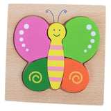 Maxbell Cartoon Cognitive Wooden Jigsaw Puzzles Kids Baby Educational Toy Butterfly