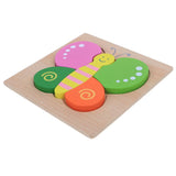 Maxbell Cartoon Cognitive Wooden Jigsaw Puzzles Kids Baby Educational Toy Butterfly