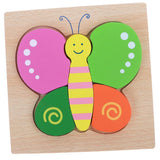 Maxbell Cartoon Cognitive Wooden Jigsaw Puzzles Kids Baby Educational Toy Butterfly