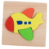 Maxbell Cartoon Cognitive Wooden Jigsaw Puzzles Kids Baby Educational Toy Airplane