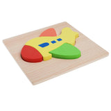 Maxbell Cartoon Cognitive Wooden Jigsaw Puzzles Kids Baby Educational Toy Airplane