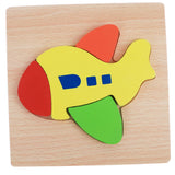 Maxbell Cartoon Cognitive Wooden Jigsaw Puzzles Kids Baby Educational Toy Airplane