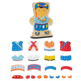 Maxbell Wooden Dress-Up Doll Lacing Beads Game Kids Educational Toy Set Hmong