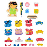 Maxbell Wooden Dress-Up Doll Lacing Beads Game Kids Educational Toy Set Indian