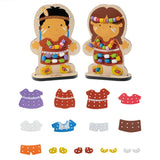 Maxbell Wooden Dress-Up Doll Lacing Beads Game Kids Educational Toy Set Indian