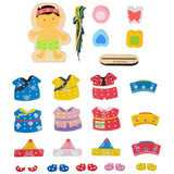 Maxbell Wooden Dress-Up Doll Lacing Beads Game Kids Educational Toy Set Indian