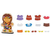 Maxbell Wooden Dress-Up Doll Lacing Beads Game Kids Educational Toy Set Indian