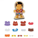 Maxbell Wooden Dress-Up Doll Lacing Beads Game Kids Educational Toy Set Indian