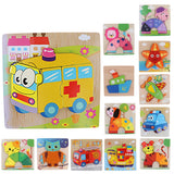 Maxbell Montessori Wooden 3D Animals Jigsaw Puzzle Board Kids Toys Gift Ambulance