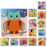 Maxbell Montessori Wooden 3D Animals Jigsaw Puzzle Board Kids Toys Gift Ambulance