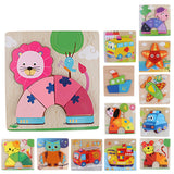 Maxbell Montessori Wooden 3D Animals Jigsaw Puzzle Board Kids Toys Gift Ambulance