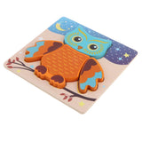 Maxbell Montessori Wooden 3D Animals Jigsaw Puzzle Board Kids Toys Gift Owl