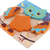 Maxbell Montessori Wooden 3D Animals Jigsaw Puzzle Board Kids Toys Gift Owl