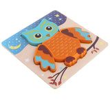 Maxbell Montessori Wooden 3D Animals Jigsaw Puzzle Board Kids Toys Gift Owl