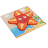 Maxbell Montessori Wooden 3D Animals Jigsaw Puzzle Board Kids Toys Gift Star