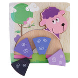 Maxbell Montessori Wooden 3D Animals Jigsaw Puzzle Board Kids Toys Gift Sheep