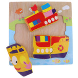 Maxbell Montessori Wooden 3D Animals Jigsaw Puzzle Board Kids Toys Gift Cruise