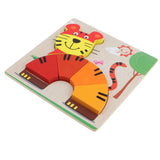 Maxbell Montessori Wooden 3D Animals Jigsaw Puzzle Board Kids Toys Gift Tiger