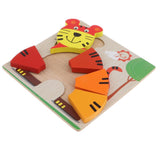 Maxbell Montessori Wooden 3D Animals Jigsaw Puzzle Board Kids Toys Gift Tiger