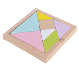 Maxbell 12x12cm Tangram Brain Teaser Puzzle Jigsaw Game Classic Wooden Toys for Kids